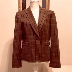 Women’s Brown Plaid Blazer Size 12